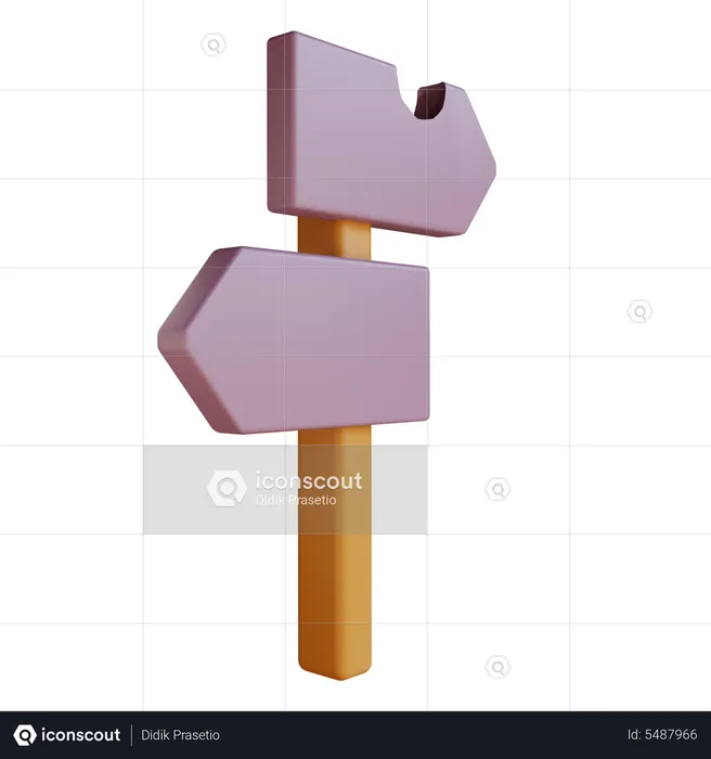 Wooden Signpost  3D Icon