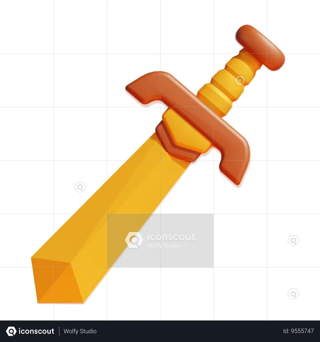 WOODEN TRAINING SWORD  3D Icon