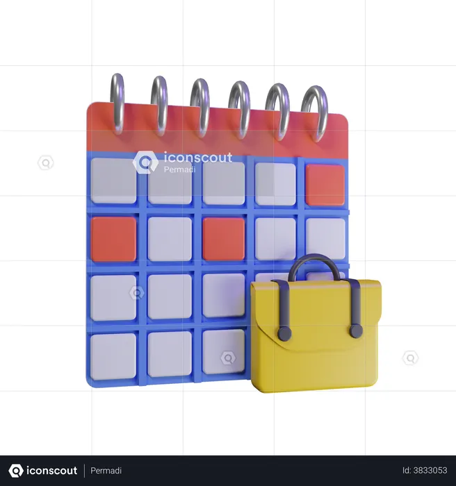 Work Calendar  3D Illustration