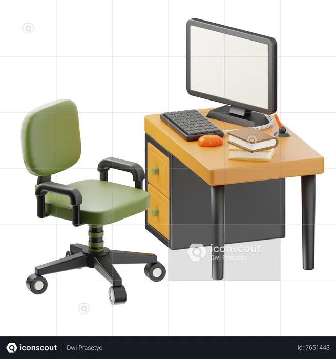 Work Desk  3D Icon