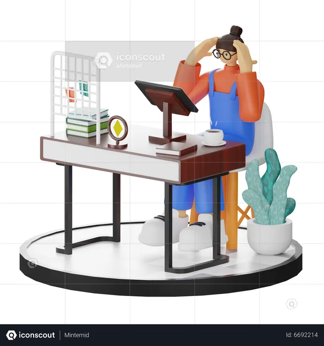 Work overload  3D Icon