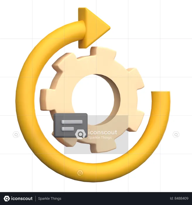 Work Process  3D Icon