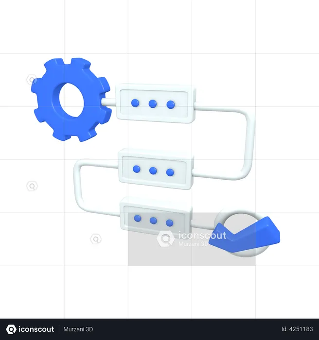 Work Process  3D Illustration