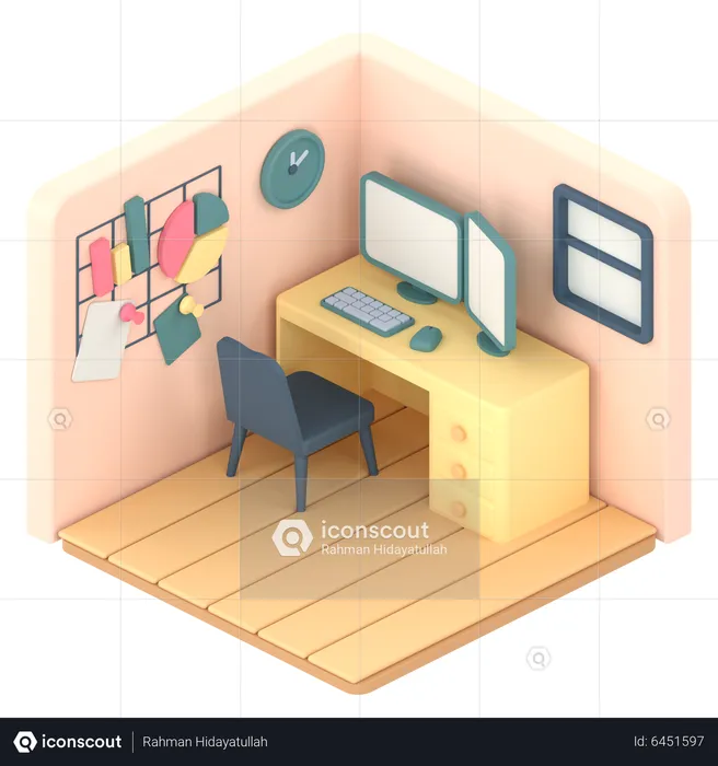 Work Room  3D Illustration