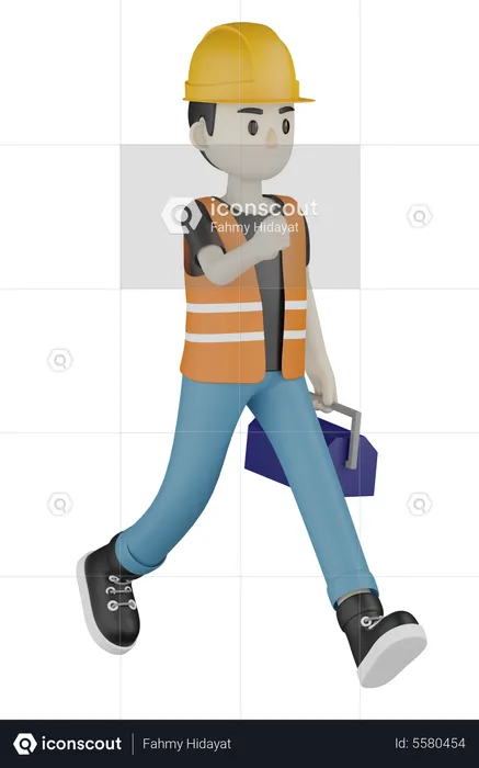 Worker Holding Repair Kit  3D Illustration