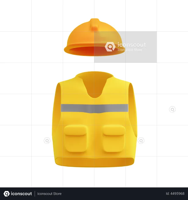 Worker Wearing  3D Illustration