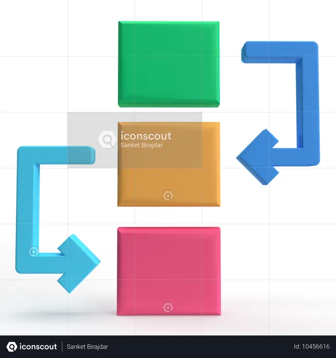 Workflow  3D Icon