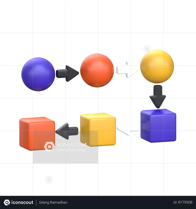 Workflow Process  3D Icon