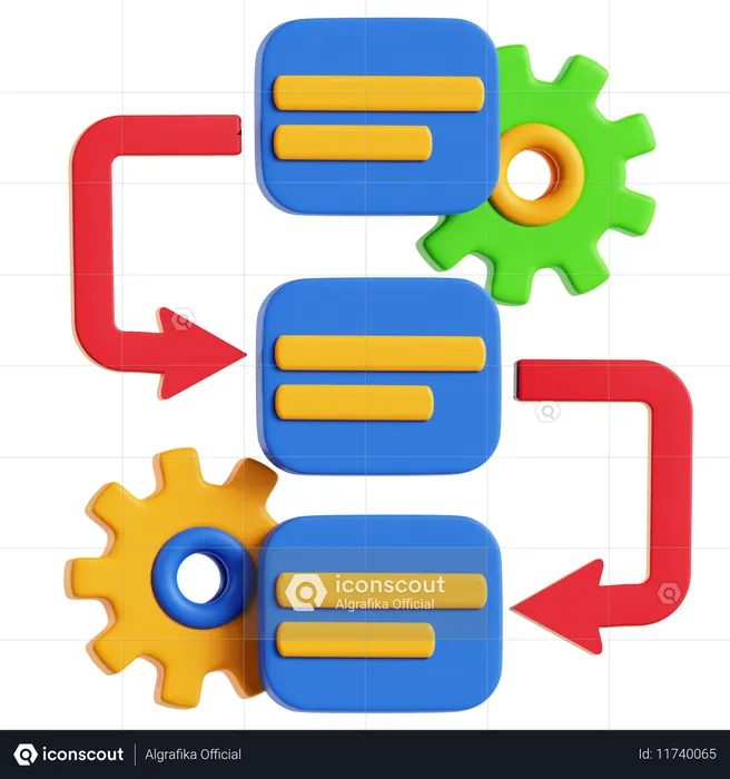Workflow Process  3D Icon