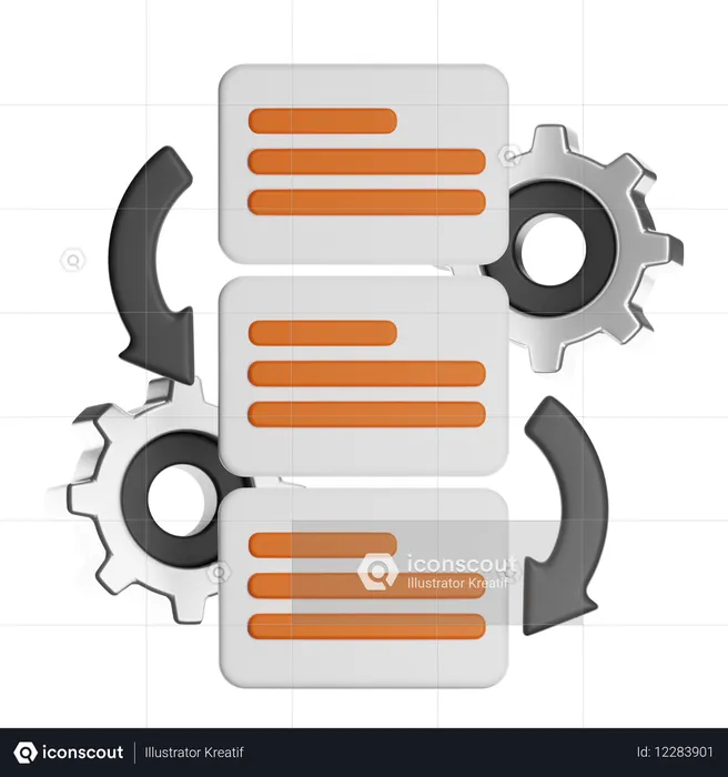 Workflow Process  3D Icon