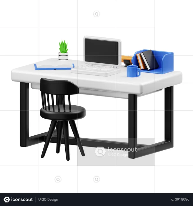 Working Desk  3D Illustration