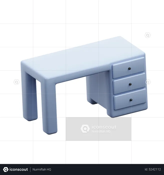 Working Desk  3D Icon