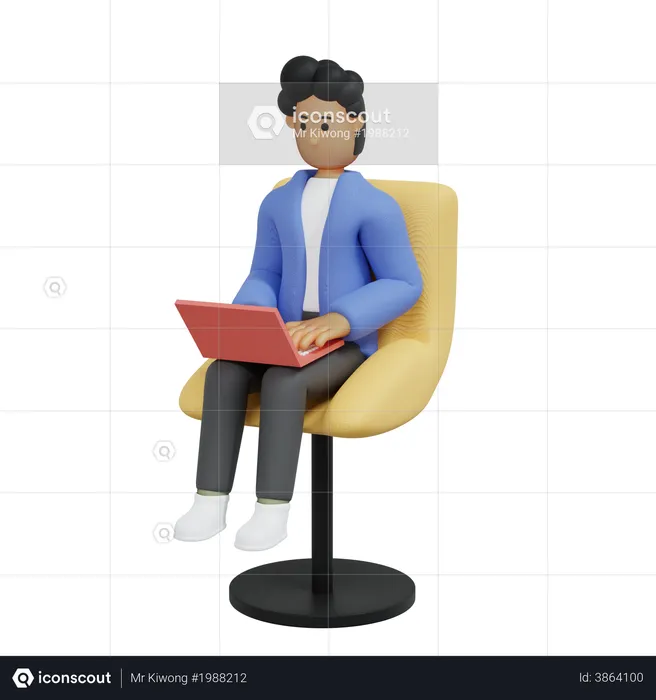 Working employee  3D Illustration