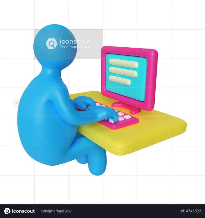 Working Employee  3D Icon