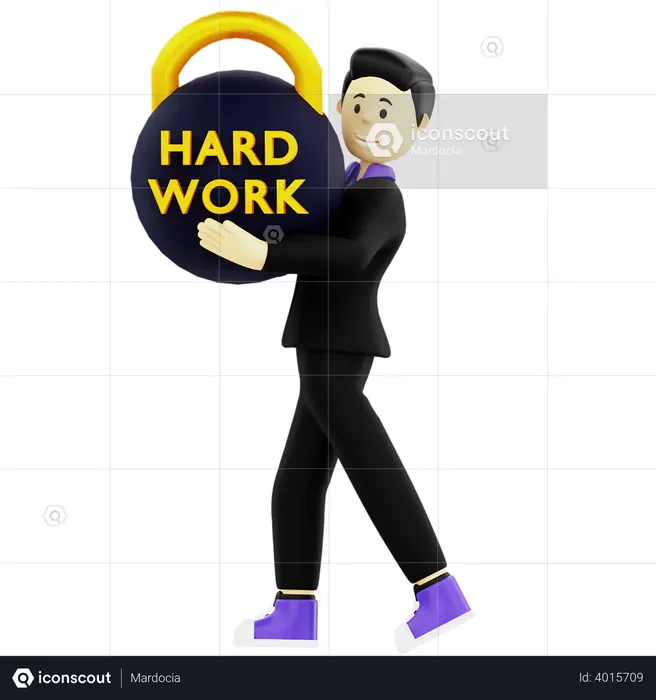 Working hard  3D Icon