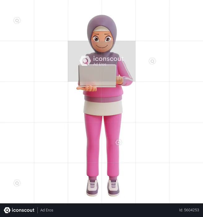 Working Muslim Woman  3D Illustration