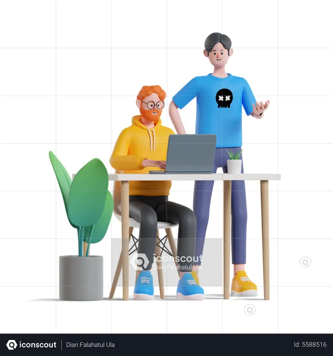 Working People  3D Illustration