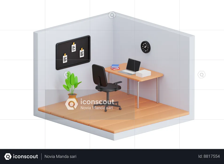 Working Space  3D Illustration
