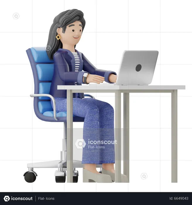 Working Woman  3D Illustration