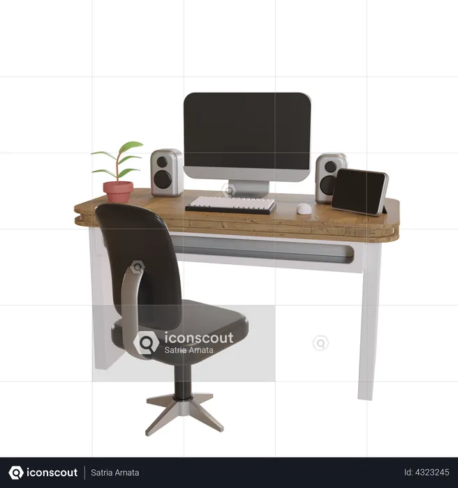 Workplace  3D Illustration