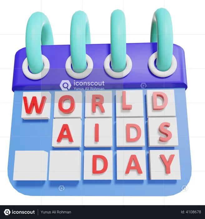 World Aids Day Calendar  3D Illustration