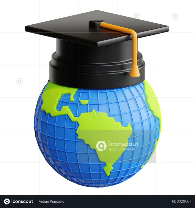 World Education  3D Illustration