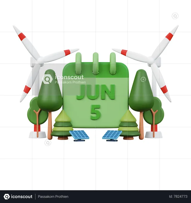 World Environment Day Calendar  3D Icon