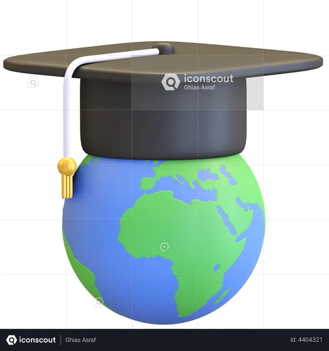 World Graduation  3D Illustration