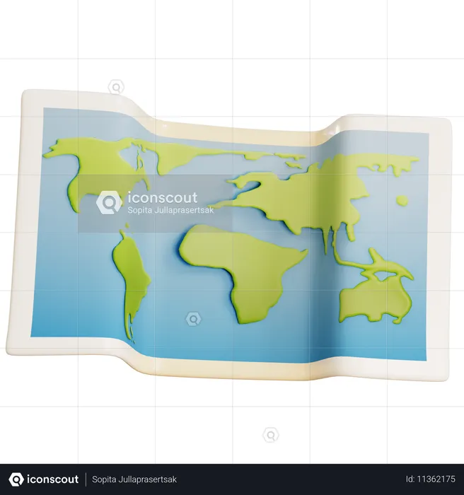 World Map  3D Icon