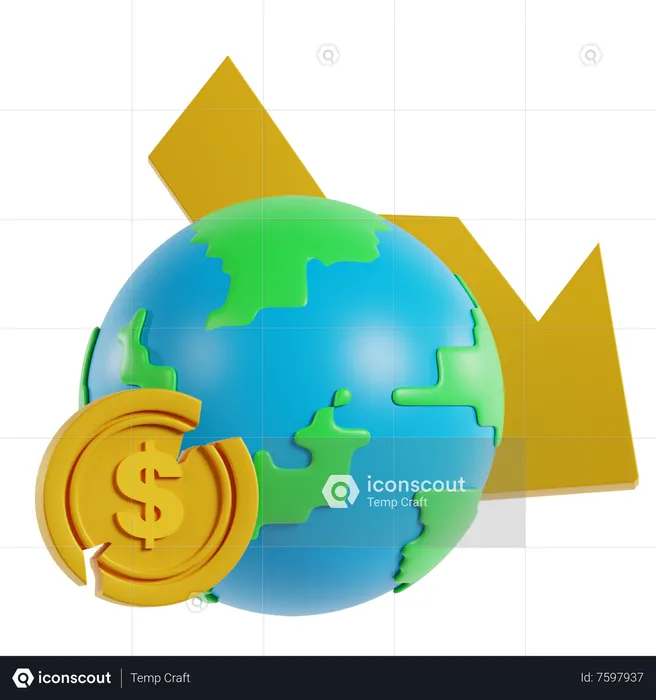 World Recession  3D Icon