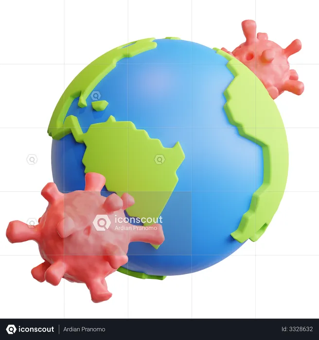 Worldwide coronavirus spread  3D Illustration