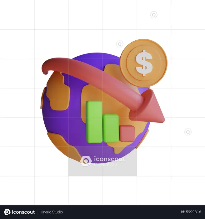 Worldwide Economic Crisis  3D Icon