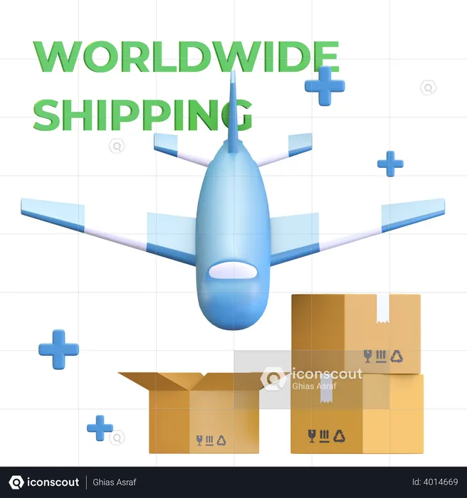 Worldwide shipping  3D Illustration