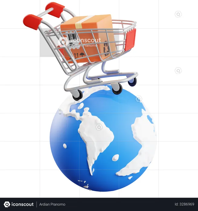 Worldwide Shopping  3D Illustration