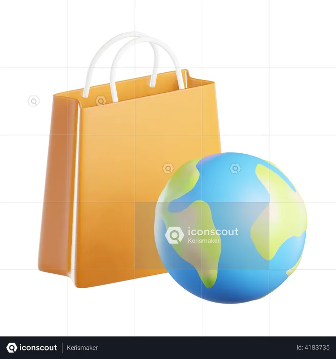 Worldwide shopping  3D Icon