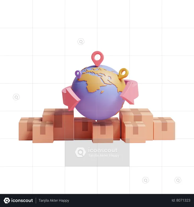 Worldwide Shopping  3D Icon
