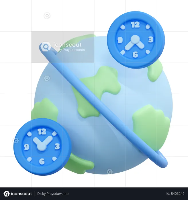 Worldwide time  3D Icon