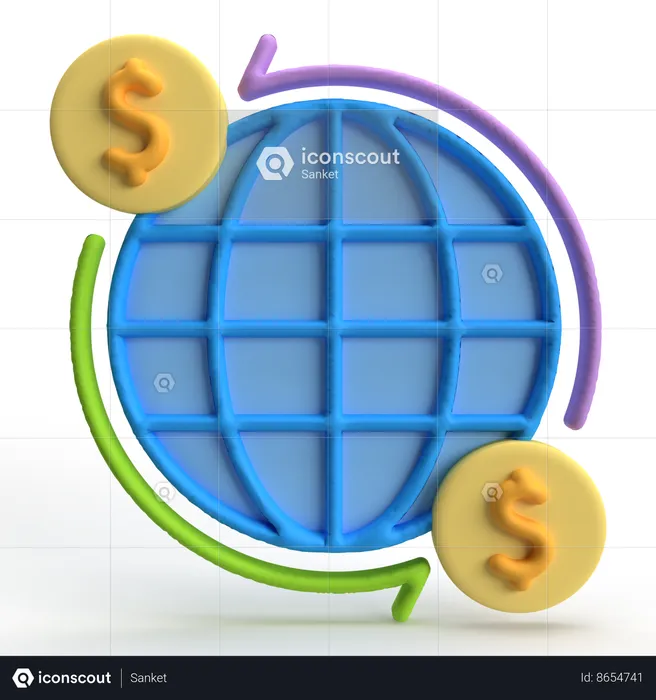 Worldwide Transaction  3D Icon