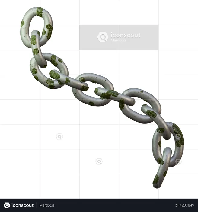 Worn Chain  3D Illustration