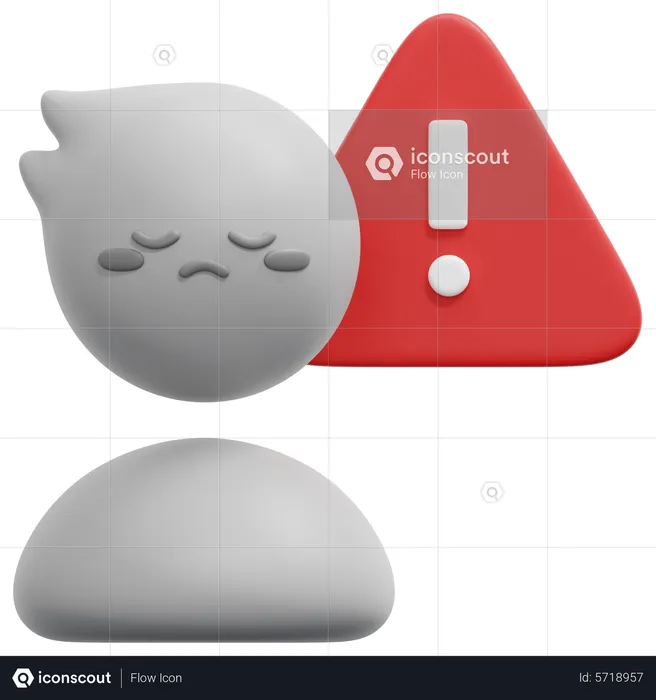 Worried Emoji 3D Icon
