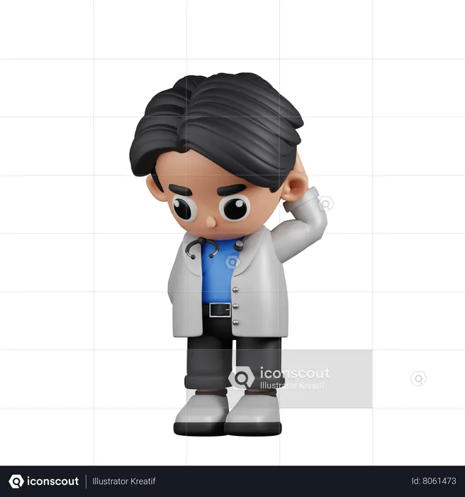 Worried Doctor  3D Illustration