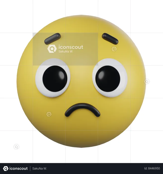 Worried Emoji Emoji 3D Icon