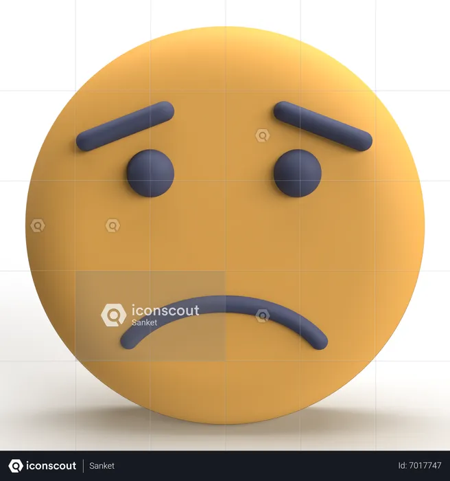 Worried Emojis Logo 3D Icon