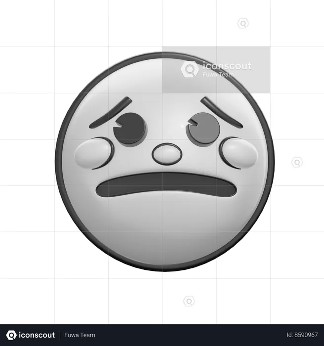 Worried Face Emoji 3D Icon