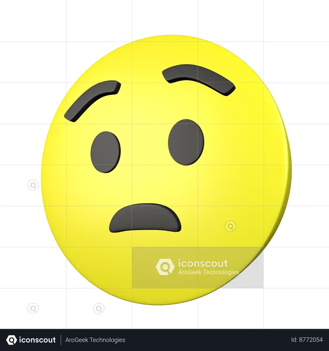 Worried Face Emoji 3D Icon