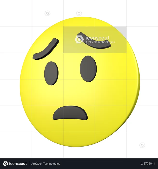 Worried Face(2) Emoji 3D Icon