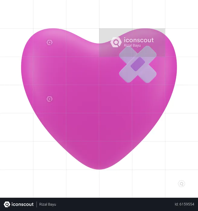 Wounded Heart  3D Icon