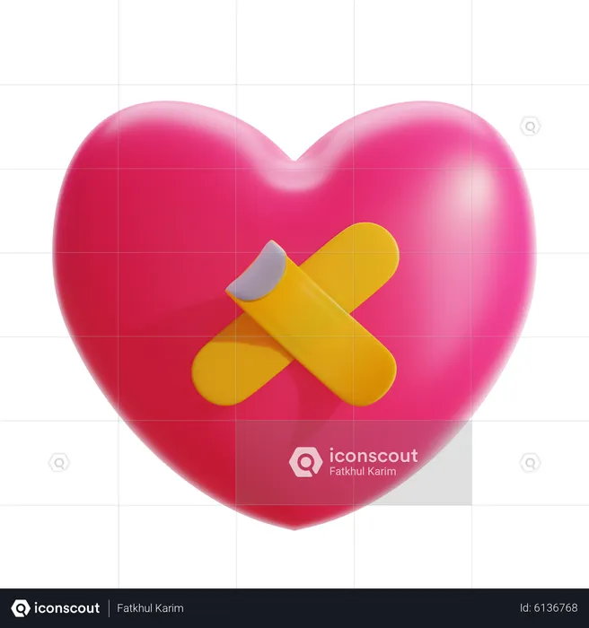 Wounded Heart  3D Icon