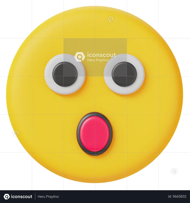 Wow Emoji 3D Icon