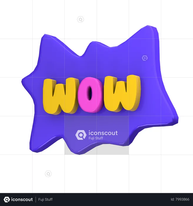 Wow  3D Sticker